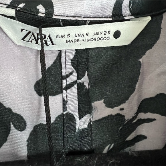 Zara Satin Lavender & Black The Dita Floral Dress - Picture 3 of 9